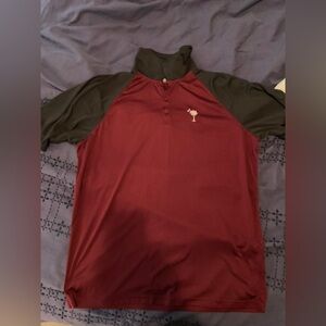 Burgundy and Gray Polo Shirt